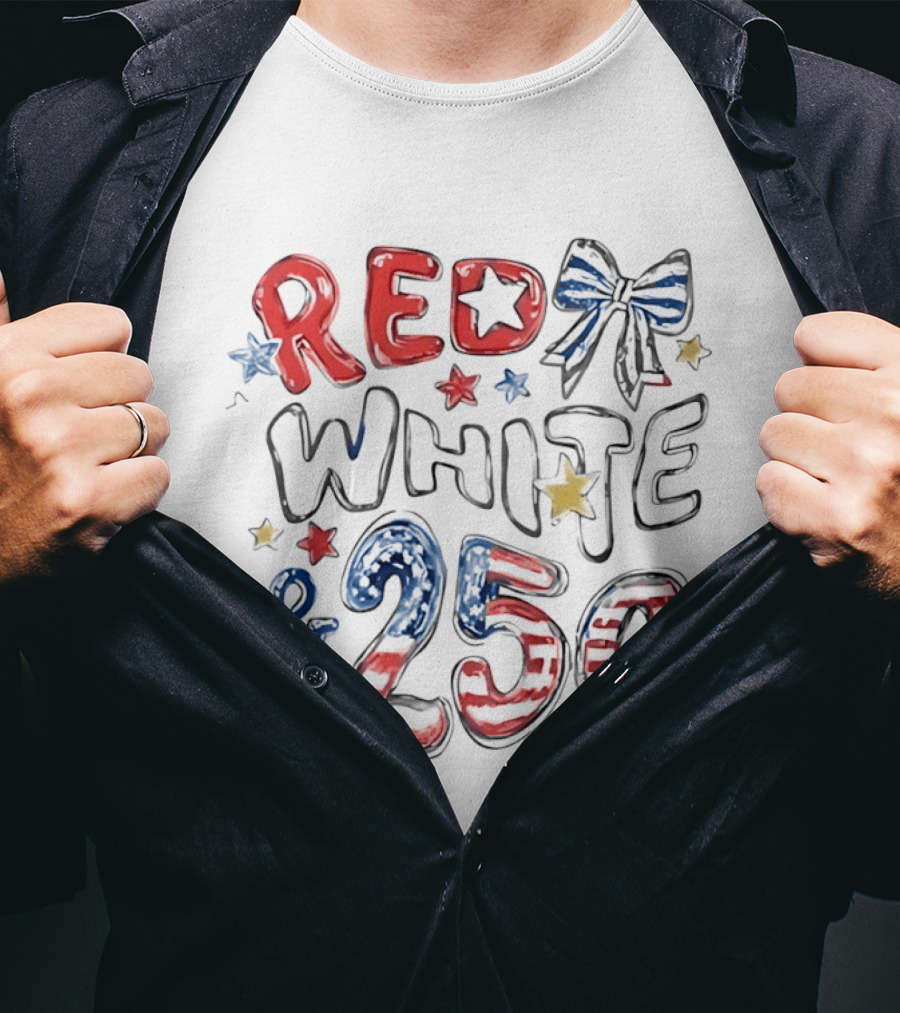 Red White And 250 Stars & Stripes T-Shirt
