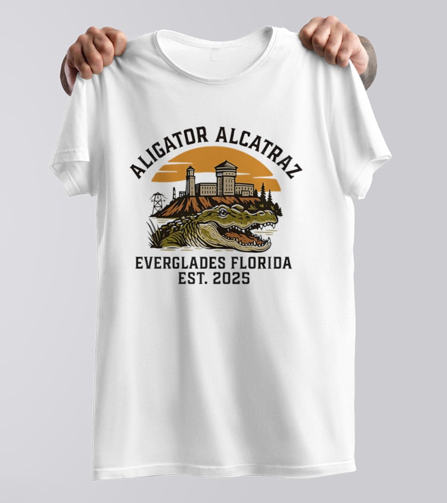Aligator Alcatraz Everglades Florida Est 2025 T-Shirt