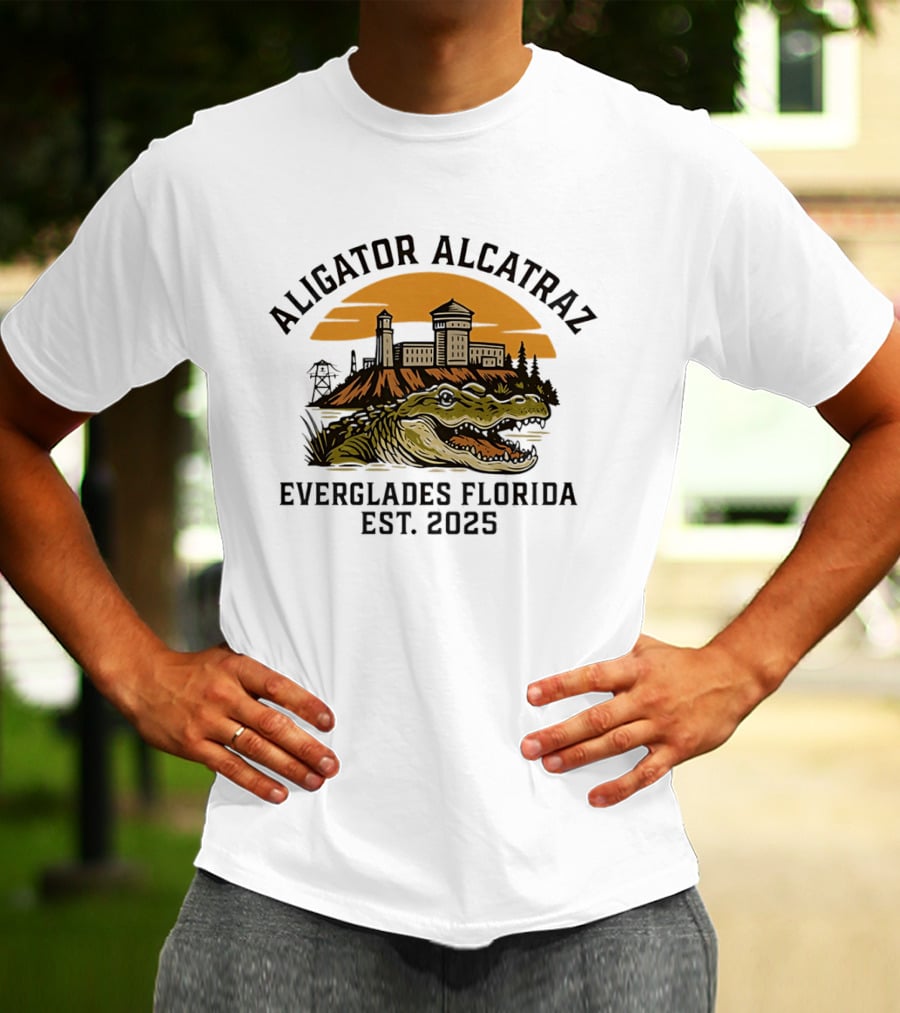 Aligator Alcatraz Everglades Florida Est 2025 T-Shirt