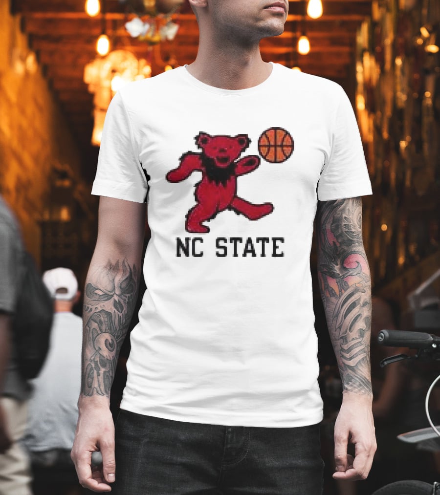 Grateful Dead NC State Wolfpack Bears Basketball Team Collaboration T-Shirt