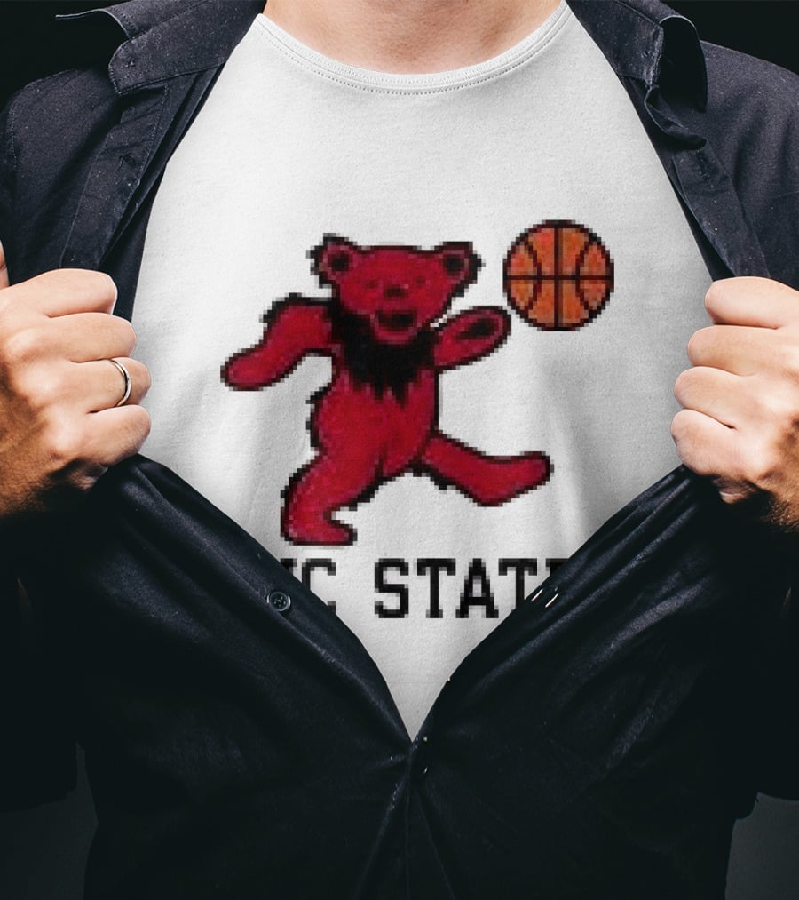 Grateful Dead NC State Wolfpack Bears Basketball Team Collaboration T-Shirt