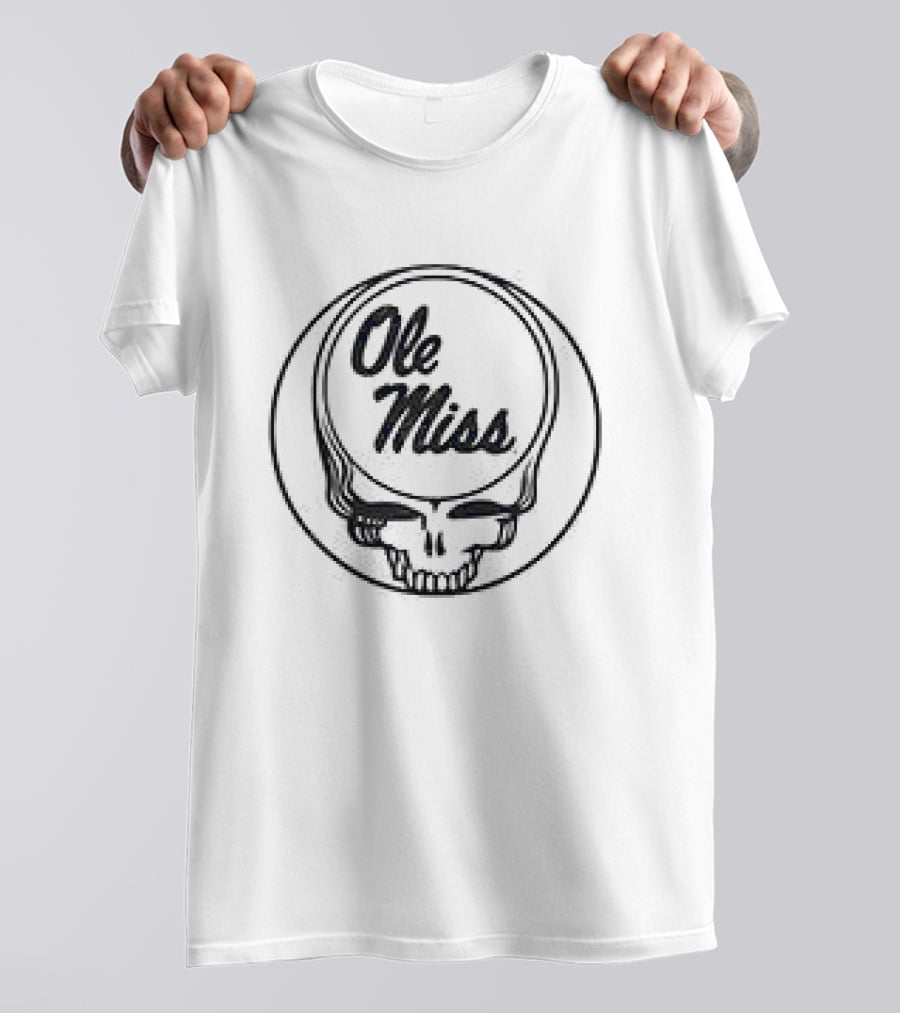 Grateful Dead Ole Miss Rebels Basketball Collaboration Skull T-Shirt