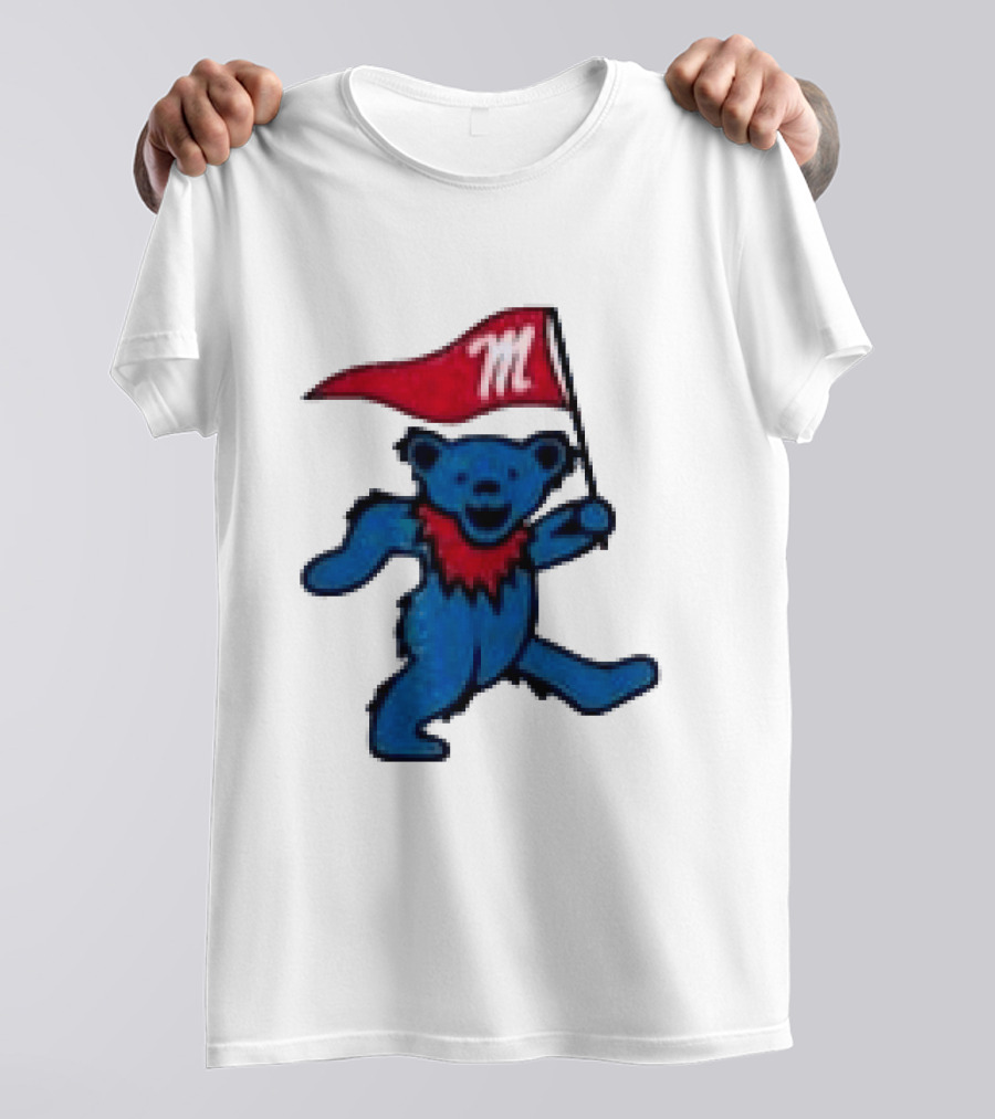 Grateful Dead Ole Miss Rebels Bears M Flag T-Shirt