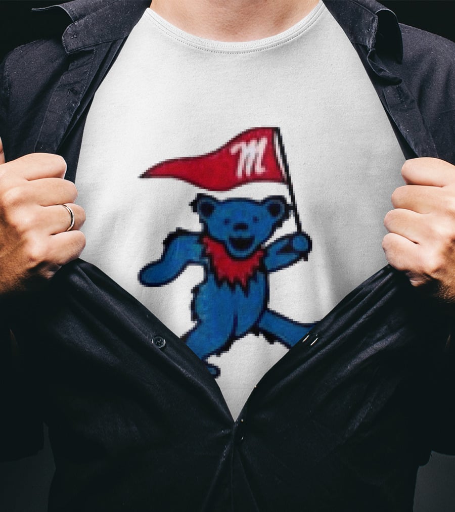 Grateful Dead Ole Miss Rebels Bears M Flag T-Shirt