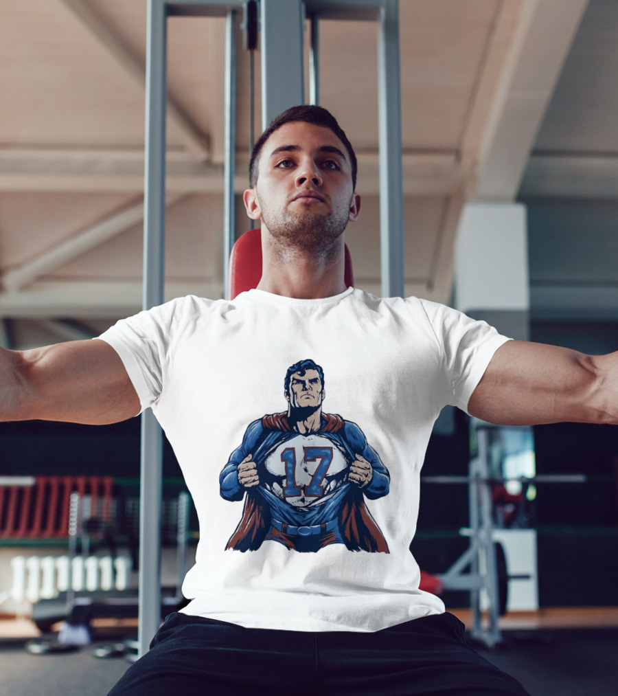 Superman Secret Identity 17 Josh Allen Buffalo Bills T-Shirt