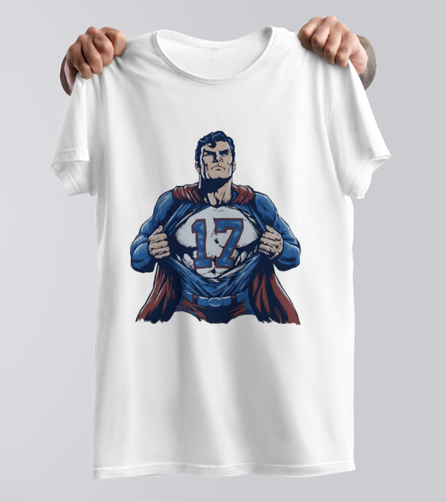Superman Secret Identity 17 Josh Allen Buffalo Bills T-Shirt