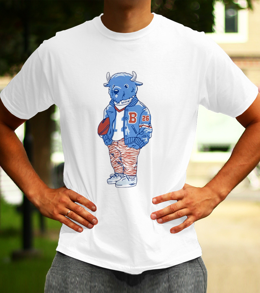 Buffalo Bills Bison Mascot Varsity Jacket Football 26 T-Shirt