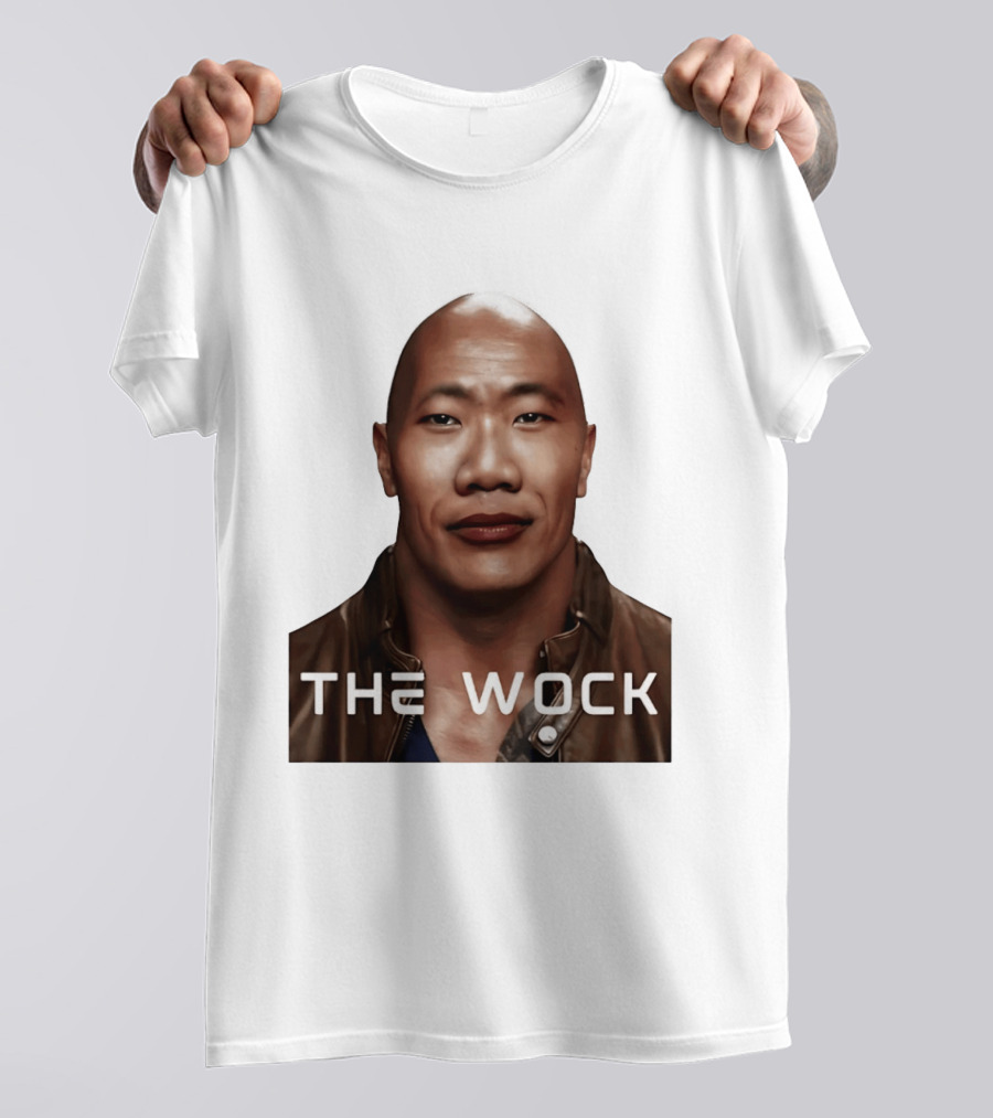 The Wock Parody Face Mashup The Rock And Wok T-Shirt