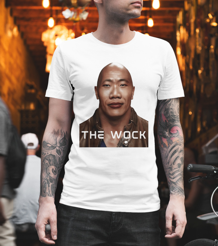 The Wock Parody Face Mashup The Rock And Wok T-Shirt