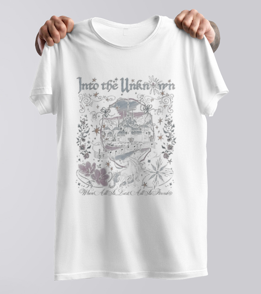 Into The Unknown When All Is Lost All Is Found Vintage Floral Mushroom T-Shirt