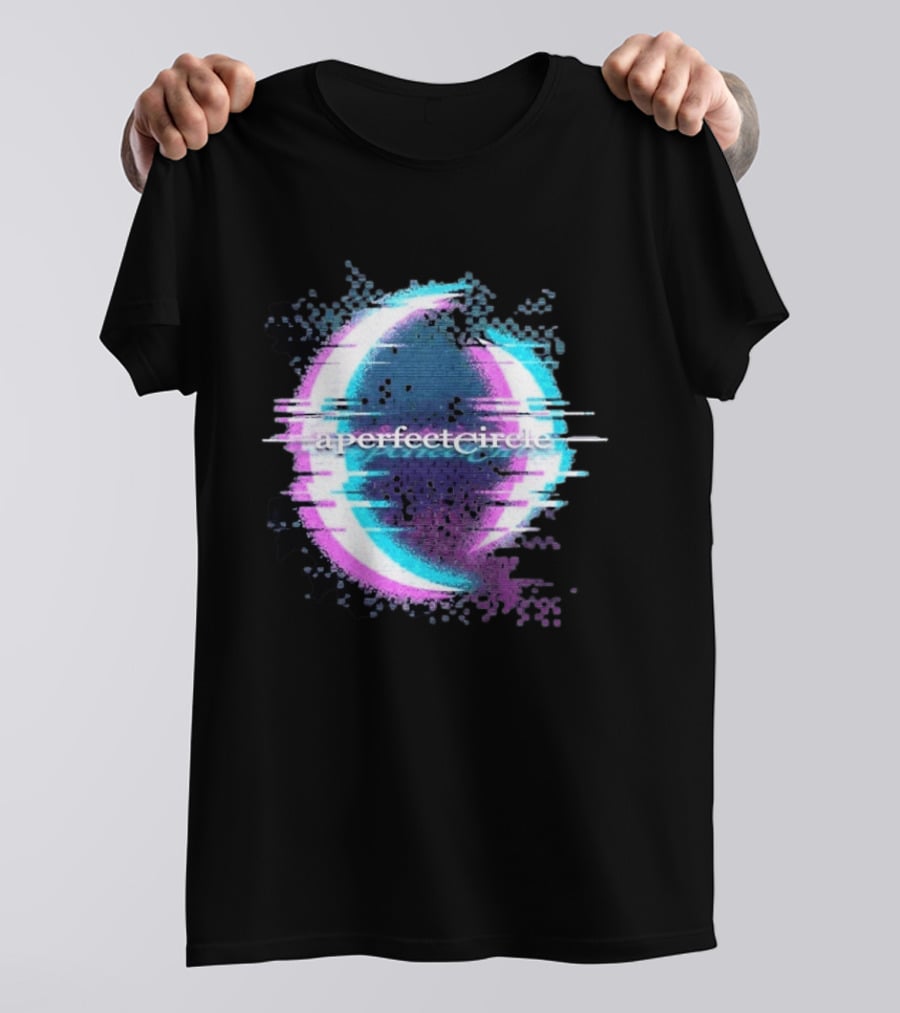 A Perfect Circle Neon Glitch Retro Aesthetic T-Shirt