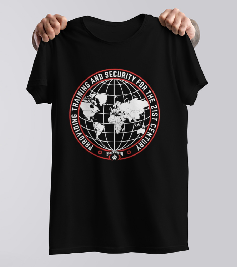 Blackwater Global Providing Training And Security For The 21st Century Global Map T-Shirt