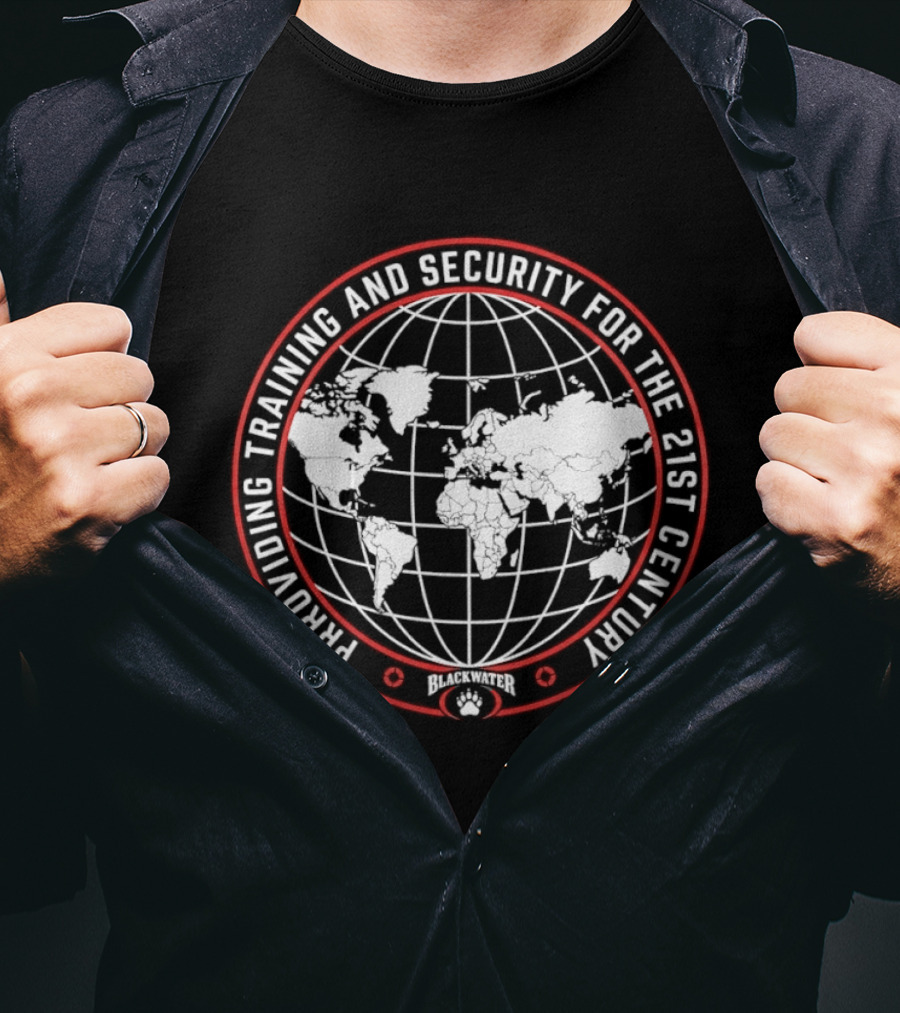 Blackwater Global Providing Training And Security For The 21st Century Global Map T-Shirt