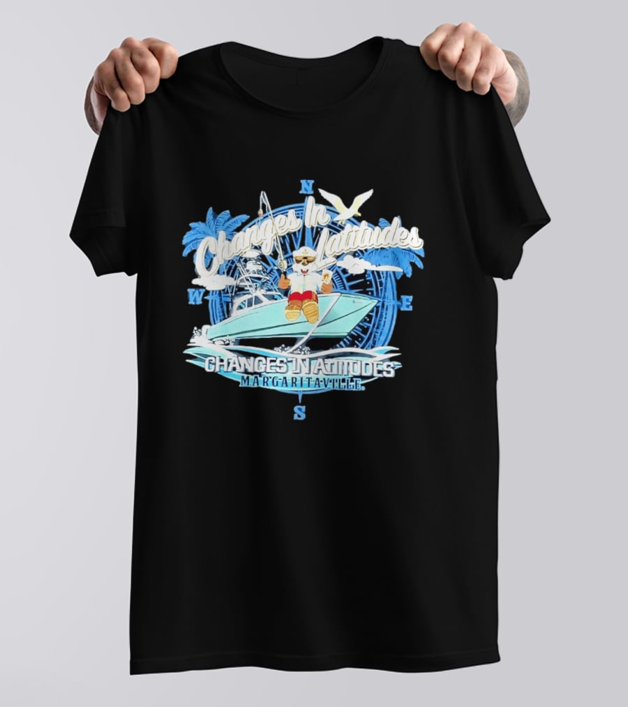 Buc Ee's Margaritaville Changes In Latitudes Tropical Boat Adventure T-Shirt