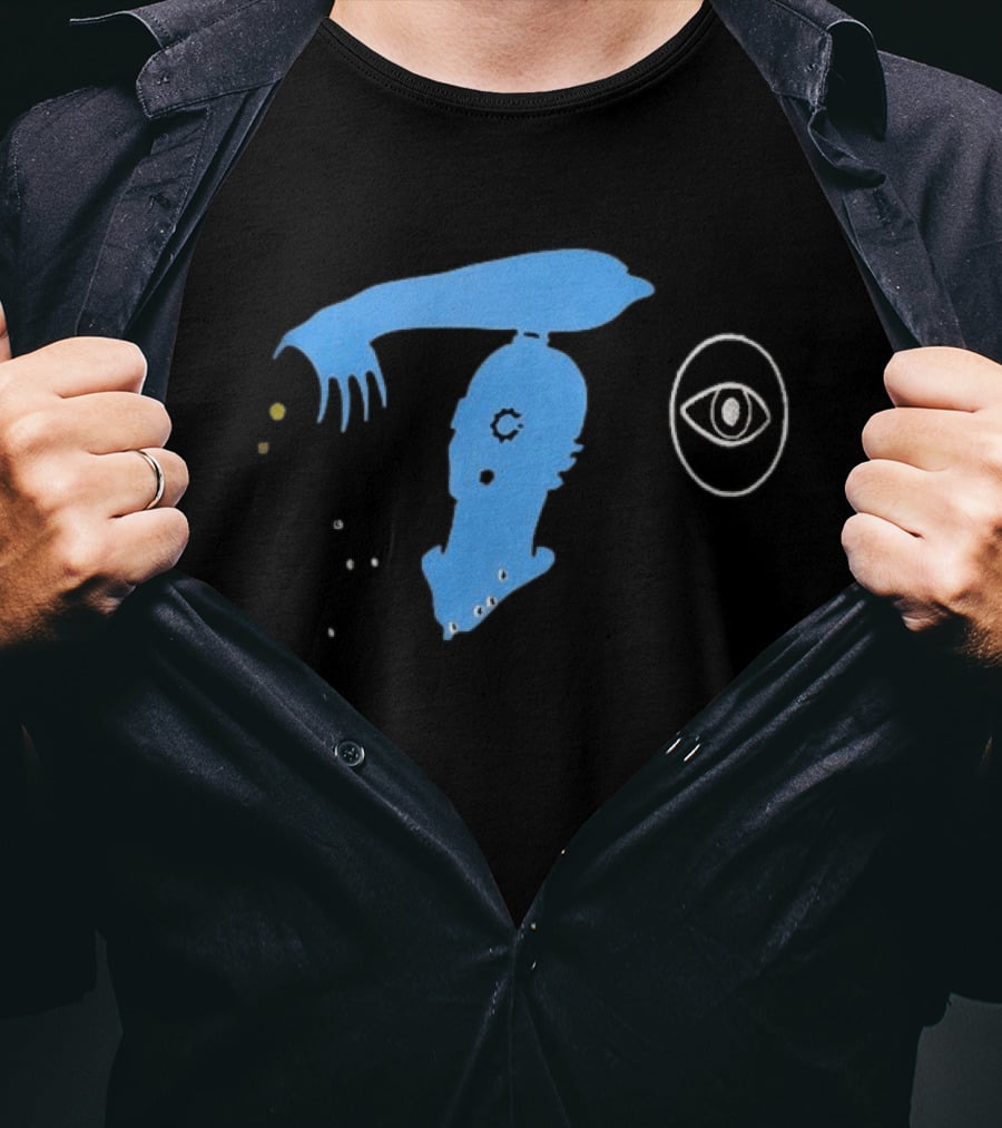 Candice For You Searcher Abstract Blue Silhouette With Eye T-Shirt