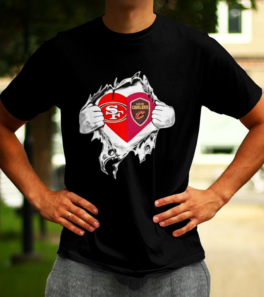 Cleveland Cavaliers And San Francisco 49ers Heartfelt Passion T-Shirt
