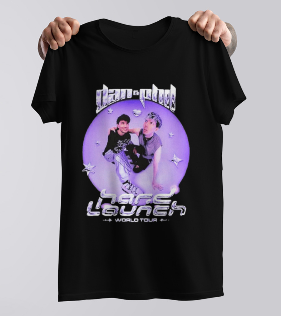 Dan And Phil Hard Launch World Tour 2026 2027 Purple Circle Star T-Shirt