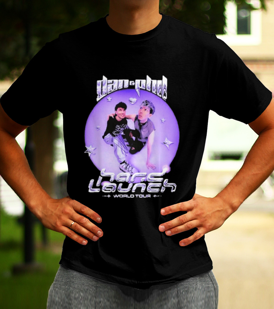 Dan And Phil Hard Launch World Tour 2026 2027 Purple Circle Star T-Shirt