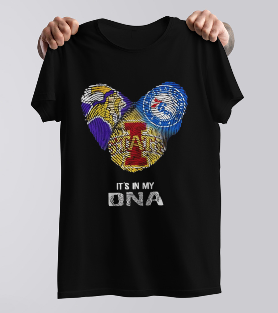 Iowa State Cyclones Minnesota Vikings Philadelphia 76ers It's In My DNA T-Shirt