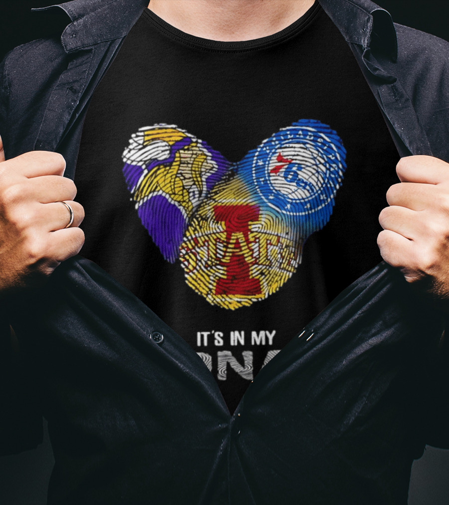 Iowa State Cyclones Minnesota Vikings Philadelphia 76ers It's In My DNA T-Shirt
