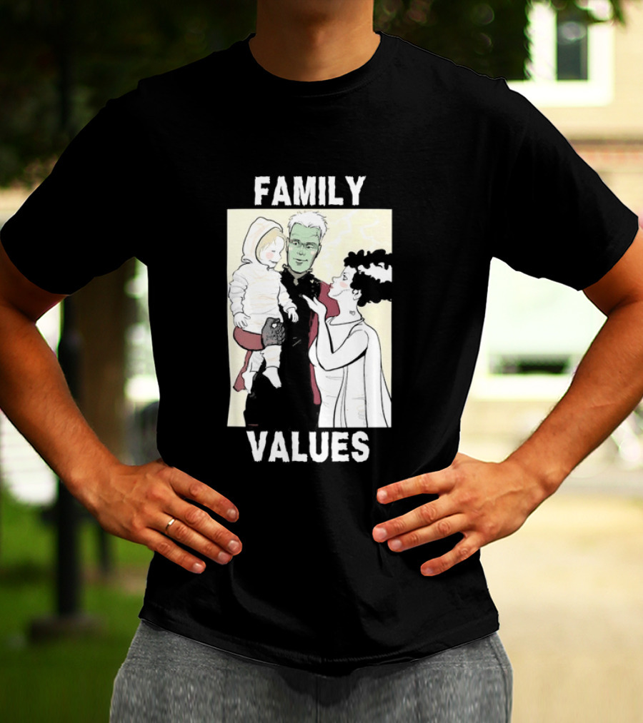 Family Values Halloween 2026 Ghostly Family T-Shirt