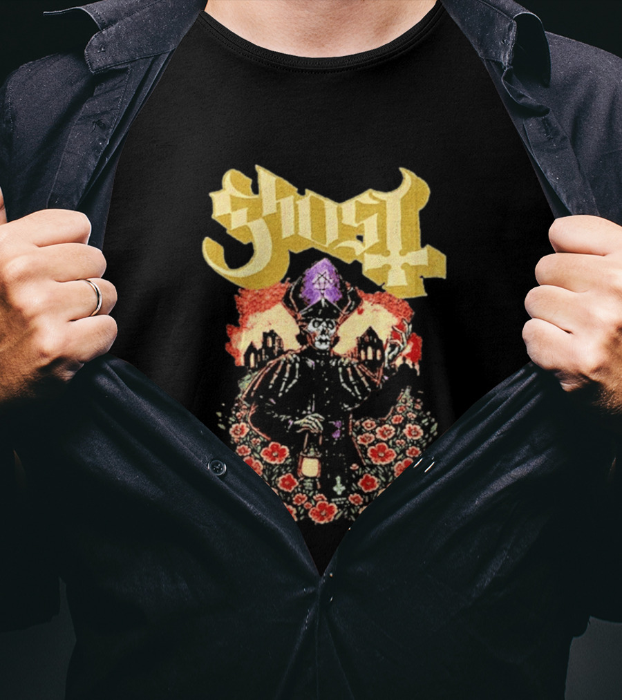 Ghost Band Summer 2026 Exclusive Peace Field Skeleton Priest And Floral T-Shirt