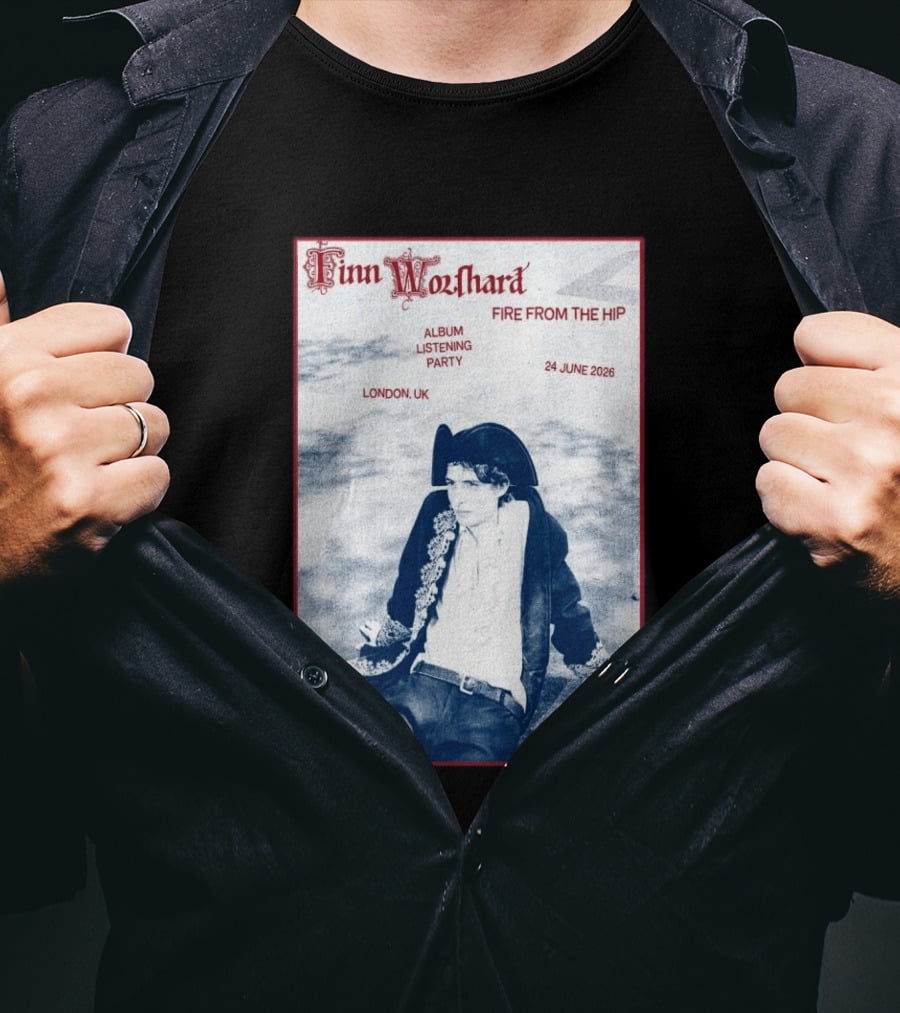 Finn Wolfhard Fire From The Hip Album Listening Party London UK June 24 2026 T-Shirt