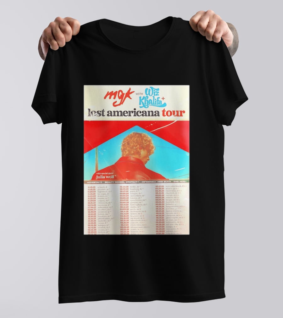 MGK Wiz Khalifa Lost Americana Tour Julia Wolf Guest T-Shirt