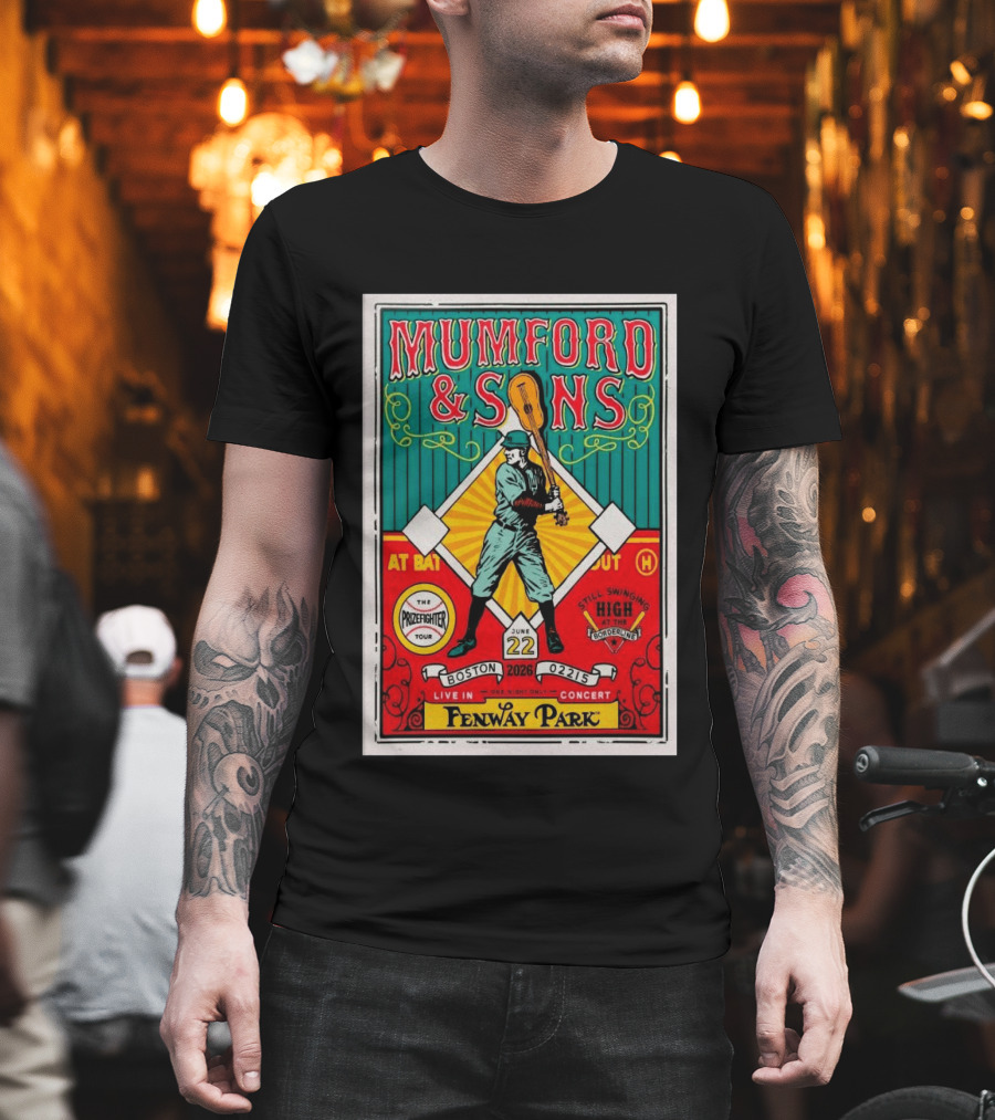 Mumford & Sons The Prizefighter Tour June 22 2026 Fenway Park Boston Concert T-Shirt