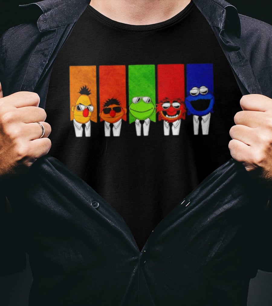 Bert Ernie Kermit Animal Cookie Monster Reservoir Dogs Mashup T-Shirt
