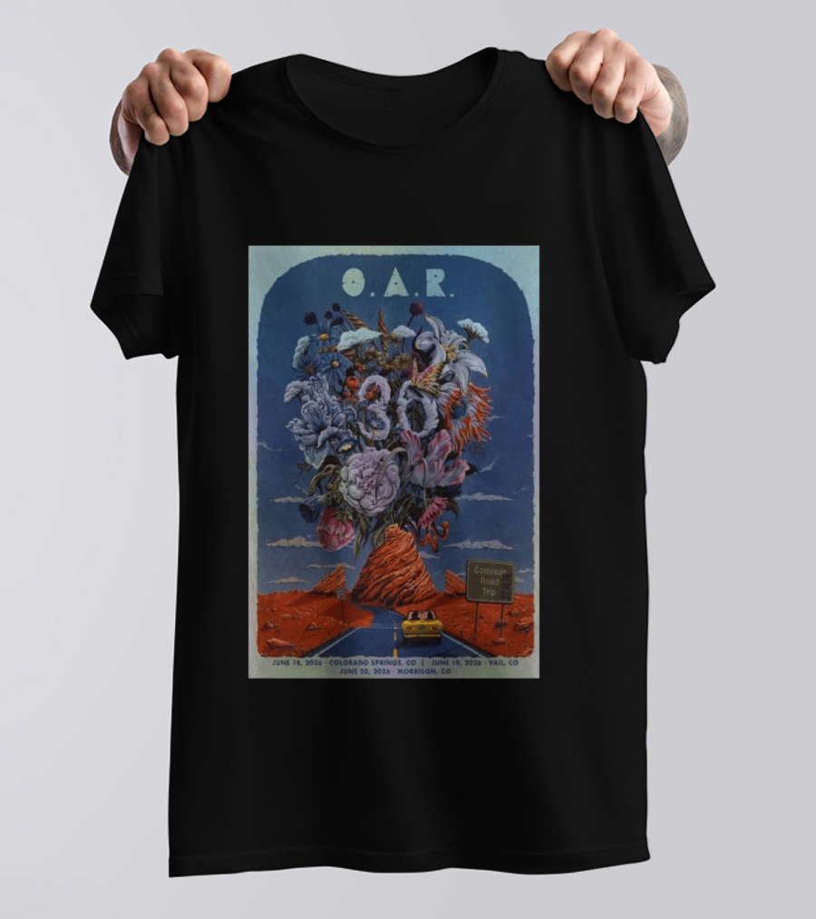 OAR 2026 Colorado Springs Vail Morrison Tour 30th Anniversary Road Trip Edition T-Shirt