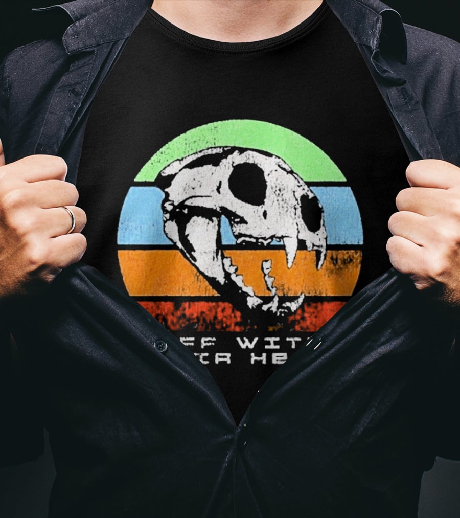 Off With Their Heads Skull Rainbow Stripes T-Shirt