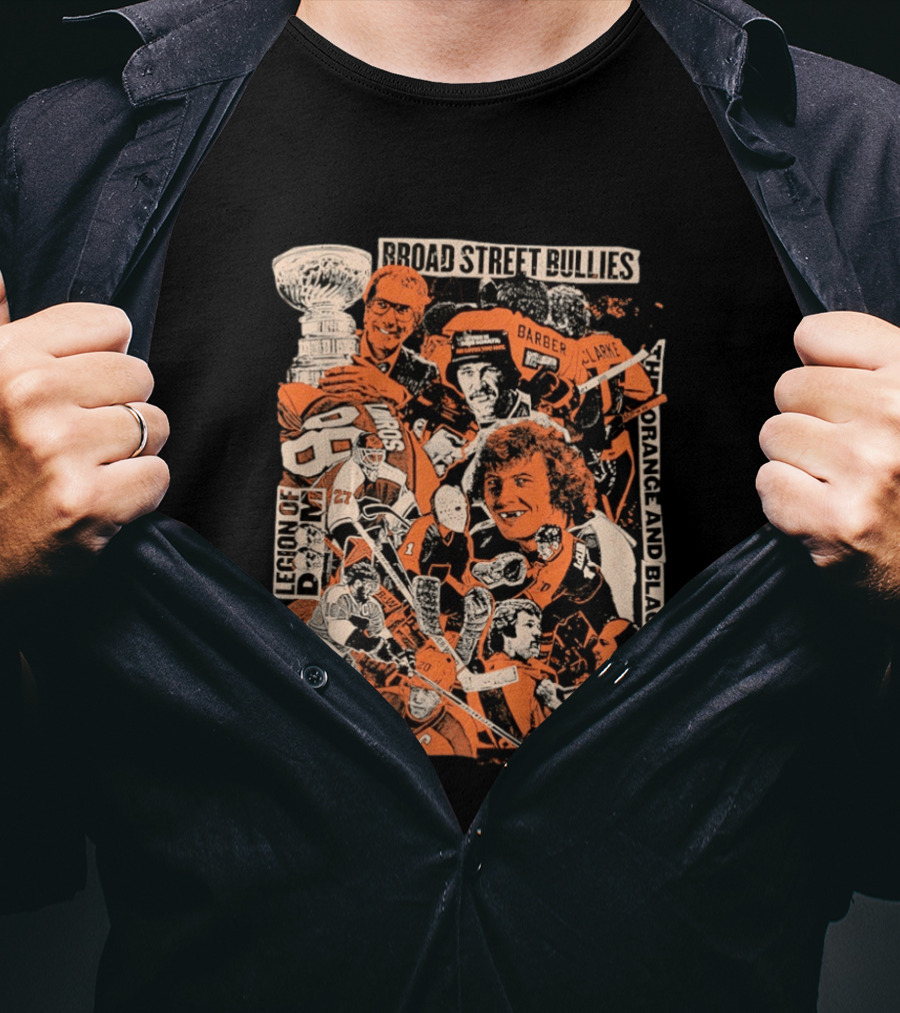 Philadelphia Flyers Broad Street Bullies Legion Of Doom Orange And Black T-Shirt