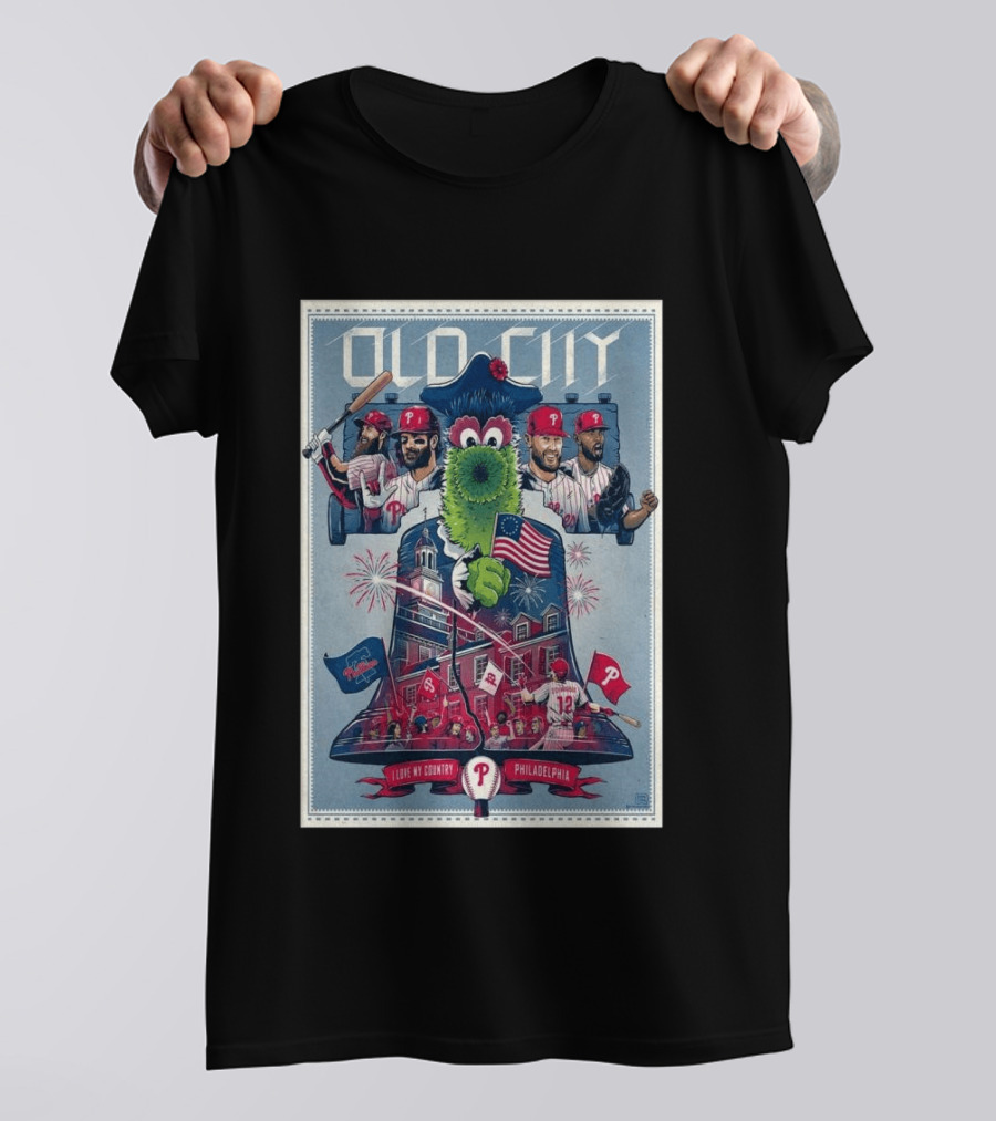 Old City Phillies I Love My Country Philadelphia T-Shirt