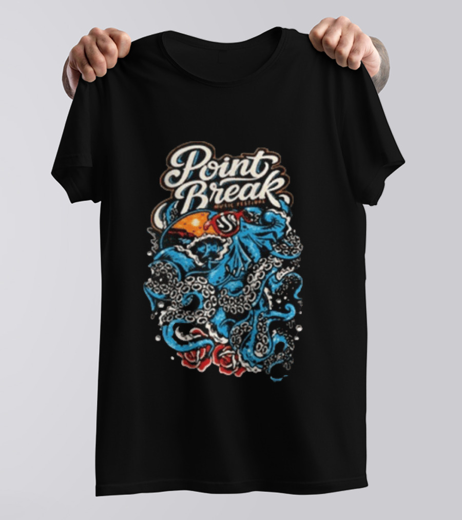 Point Break Festival Virginia Beach VA June 20 21 2026 Octopus Ocean Waves T-Shirt