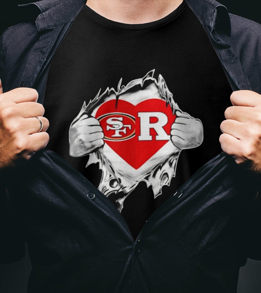 San Francisco 49ers Rutgers Scarlet Knights Heart Scratch Passion T-Shirt