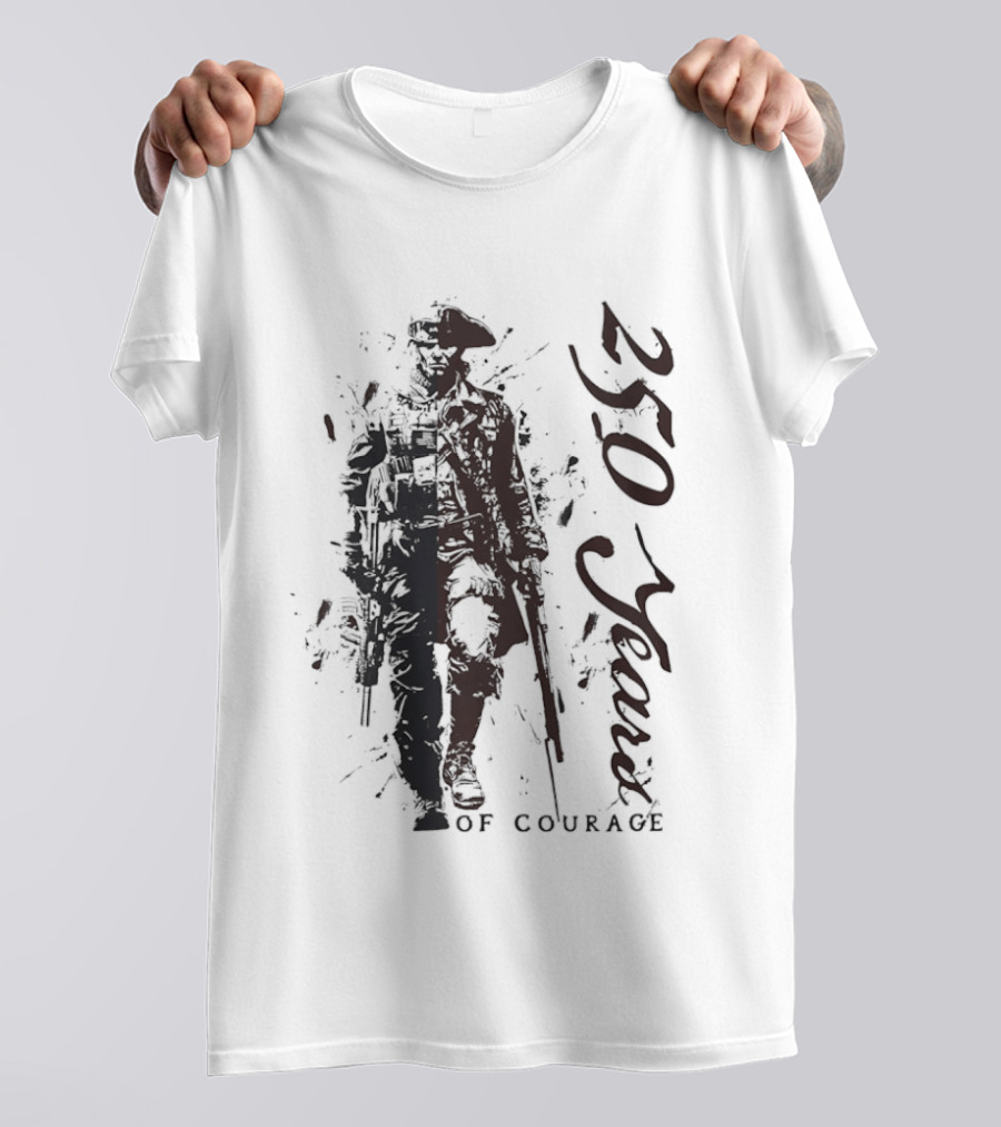 250 Years Of Courage Revolutionary War Soldier With Musket T-Shirt