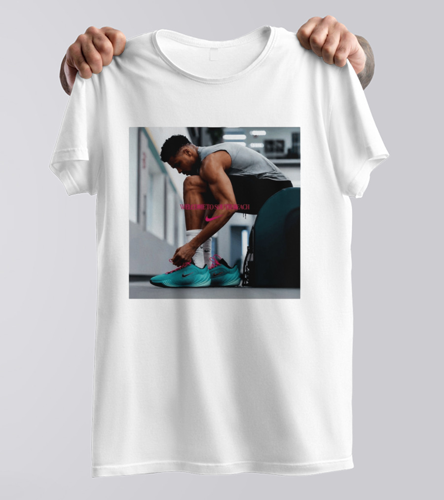 Nike Giannis Antetokounmpo Welcome To South Beach Milwaukee Bucks T-Shirt