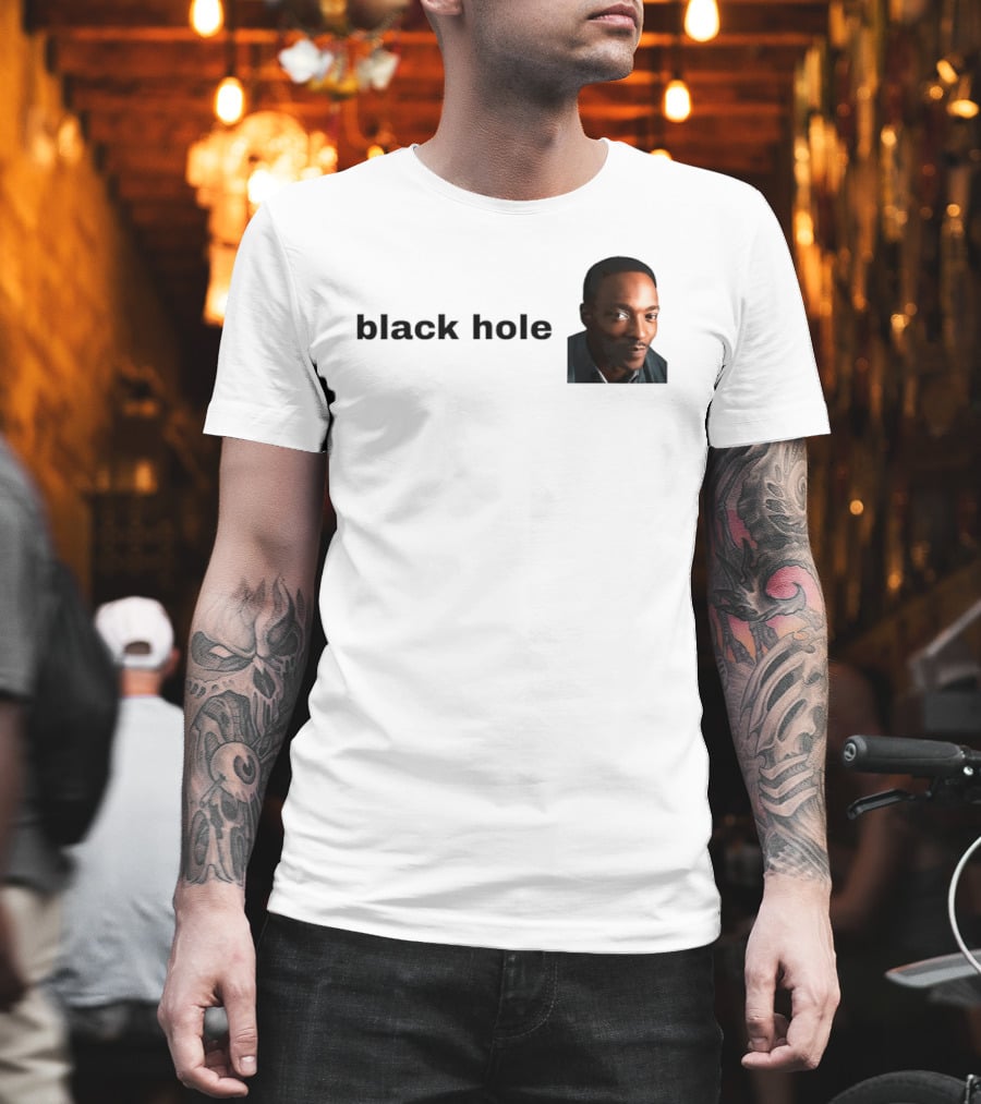 Black Hole Anthony Mackie Face T-Shirt