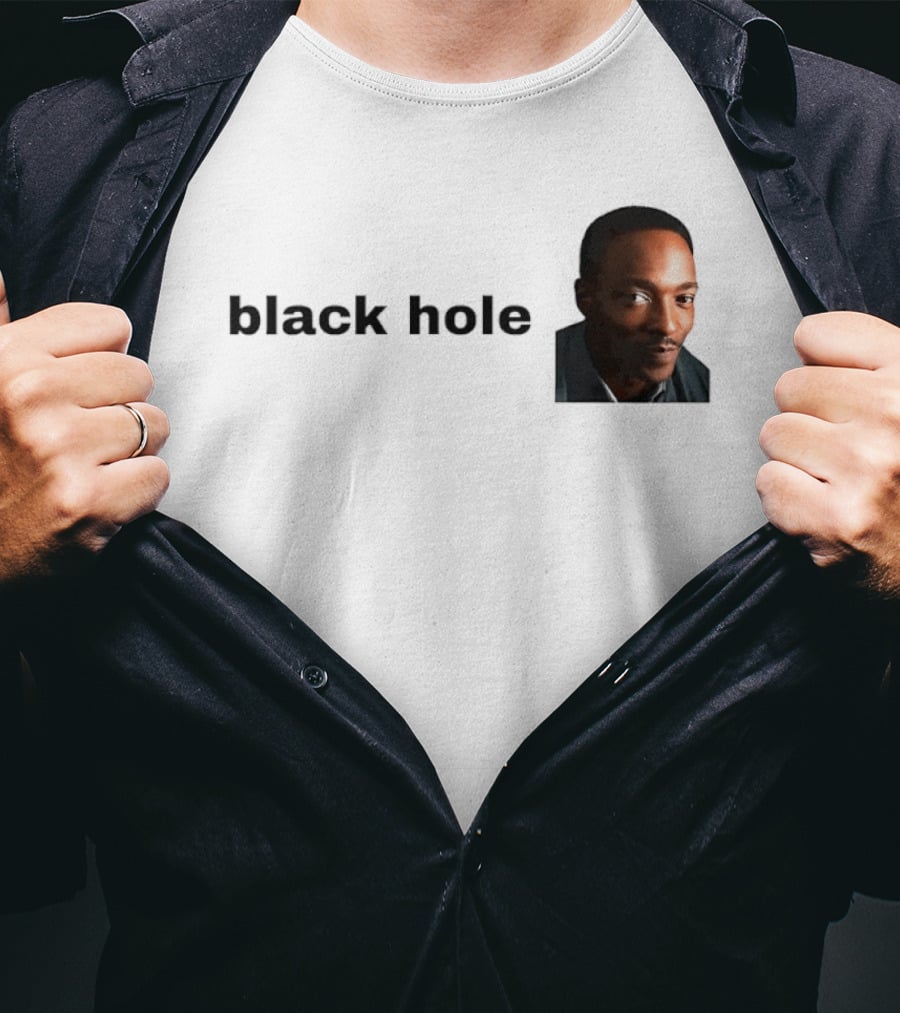 Black Hole Anthony Mackie Face T-Shirt
