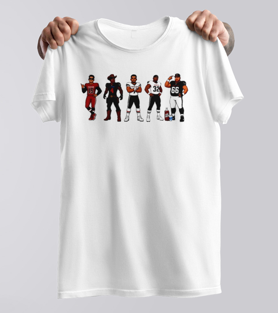 Houston Texans Football Players In 8 Bit Style Gaming T-Shirt