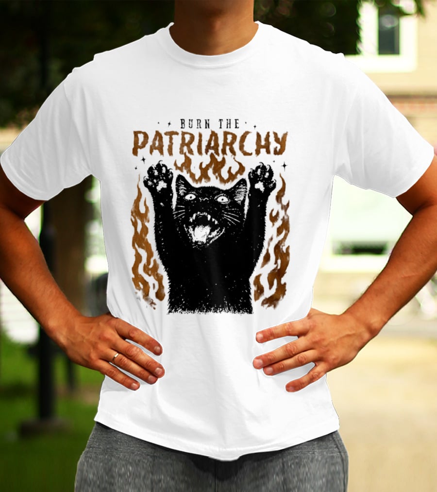 Burn The Patriarchy Feminism Cat Empowerment T-Shirt