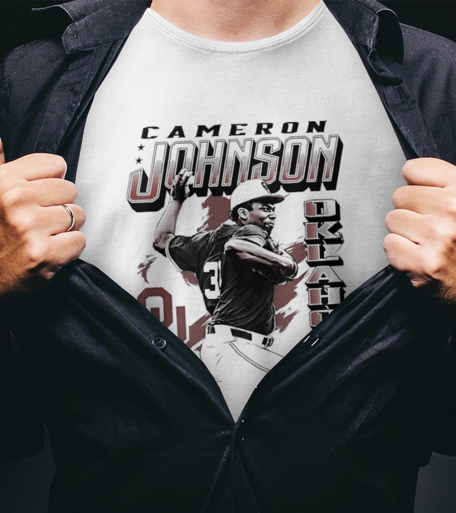 Cameron Johnson 31 Oklahoma Sooners Pitcher OU Baseball T-Shirt