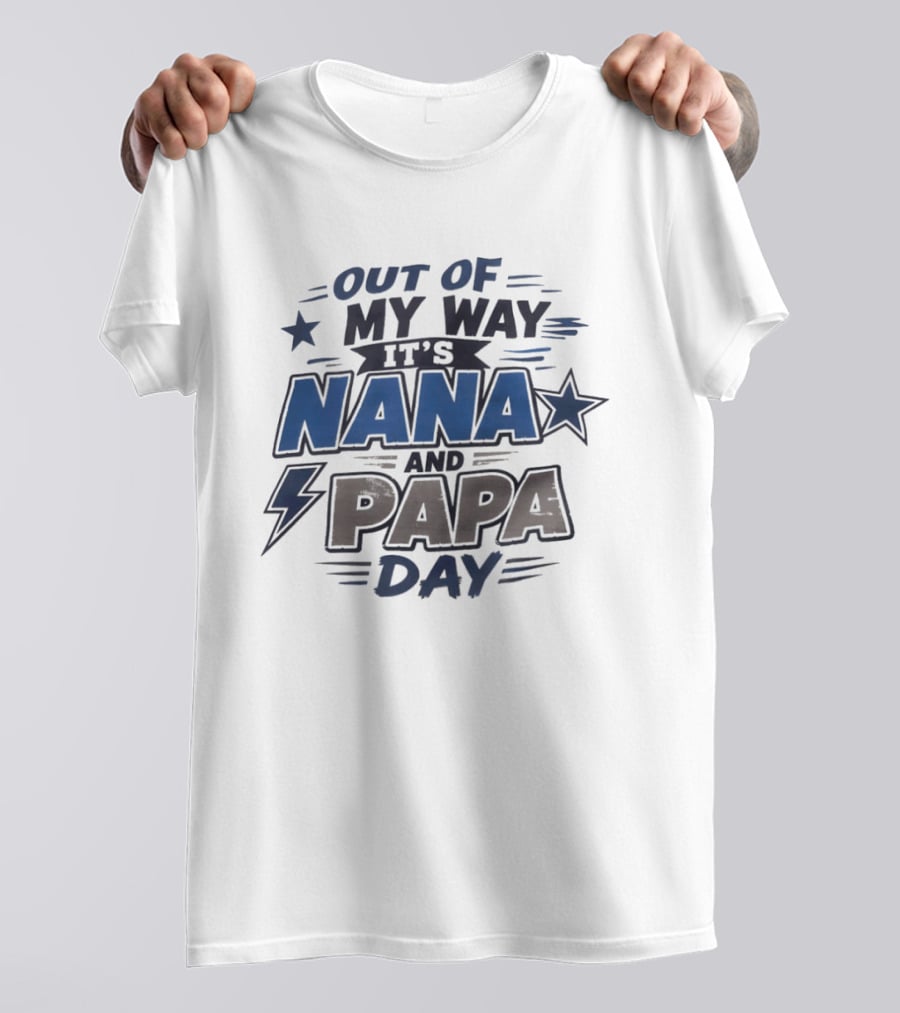 Dallas Cowboys Out Of My Way It's Nana And Papa Day Star Lightning Bolt T-Shirt