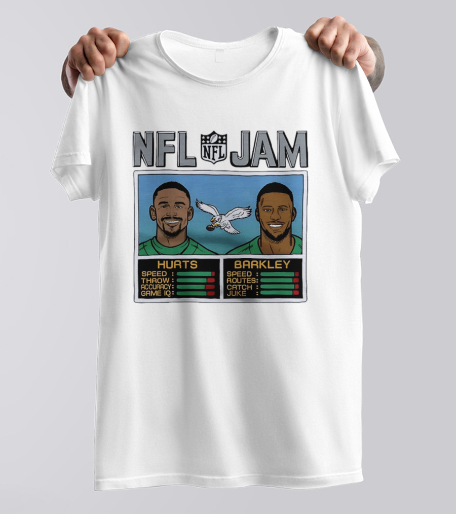 NFL Jam Jalen Hurts Saquon Barkley Philadelphia Eagles Video Game T-Shirt