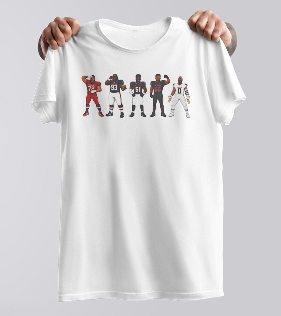 Doomsday Defense Houston Texans Chibi Style Players Cartoon NFL Football T-Shirt