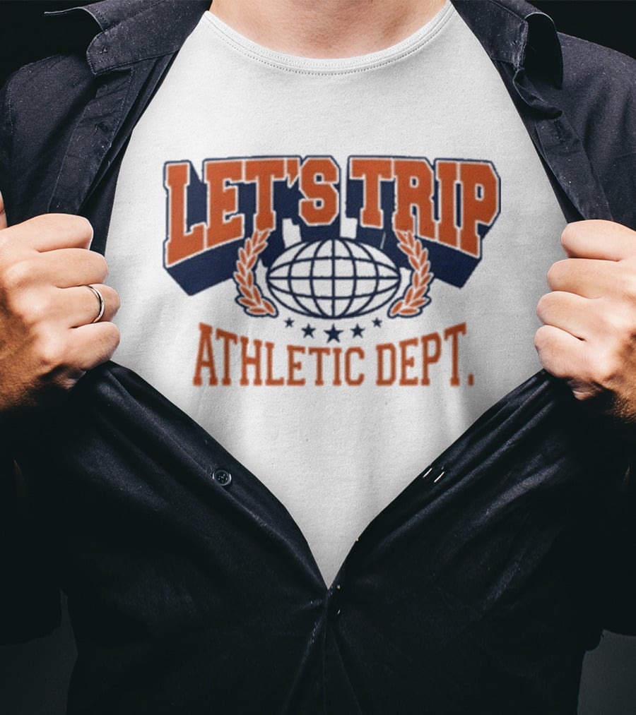 Let's Trip Athletic Dept Go Sports Globe Stars T-Shirt