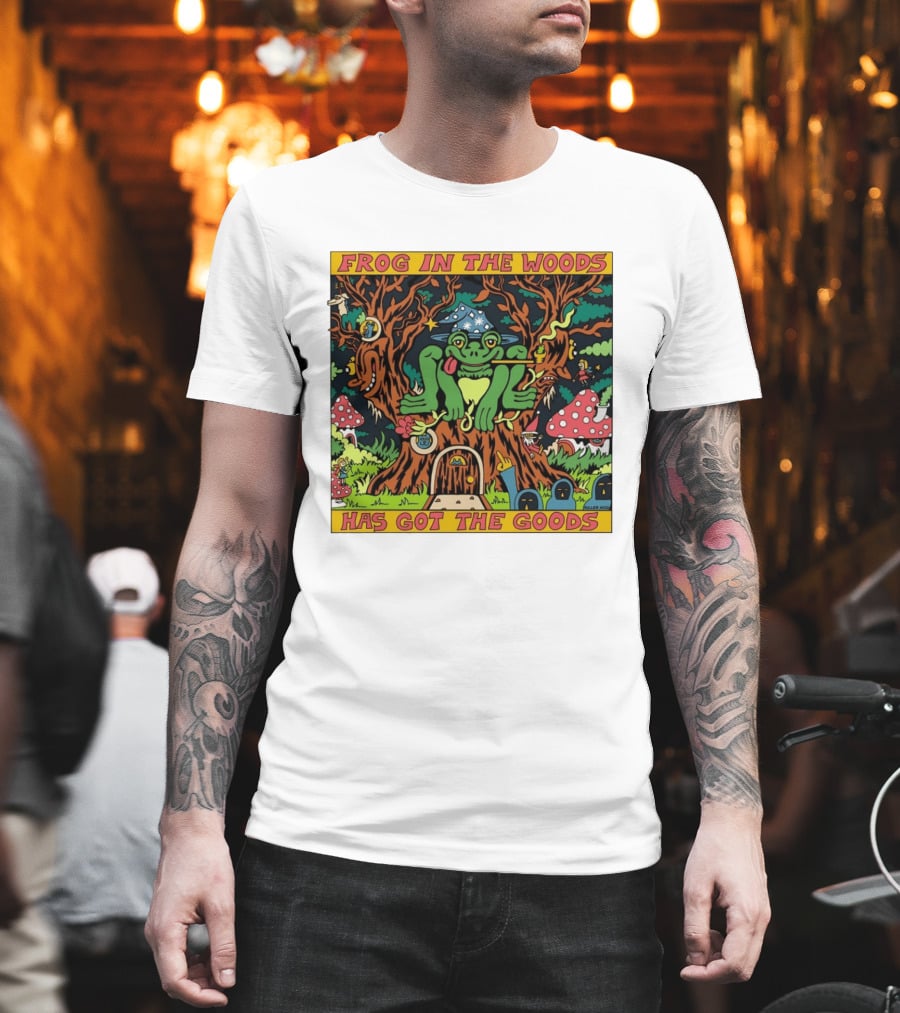 Frog In The Woods Has Got The Goods Killer Acid Psychedelic Forest Scene T-Shirt