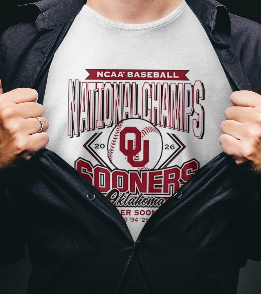 NCAA Baseball National Champs Oklahoma Sooners 2026 Boomer Sooner T-Shirt
