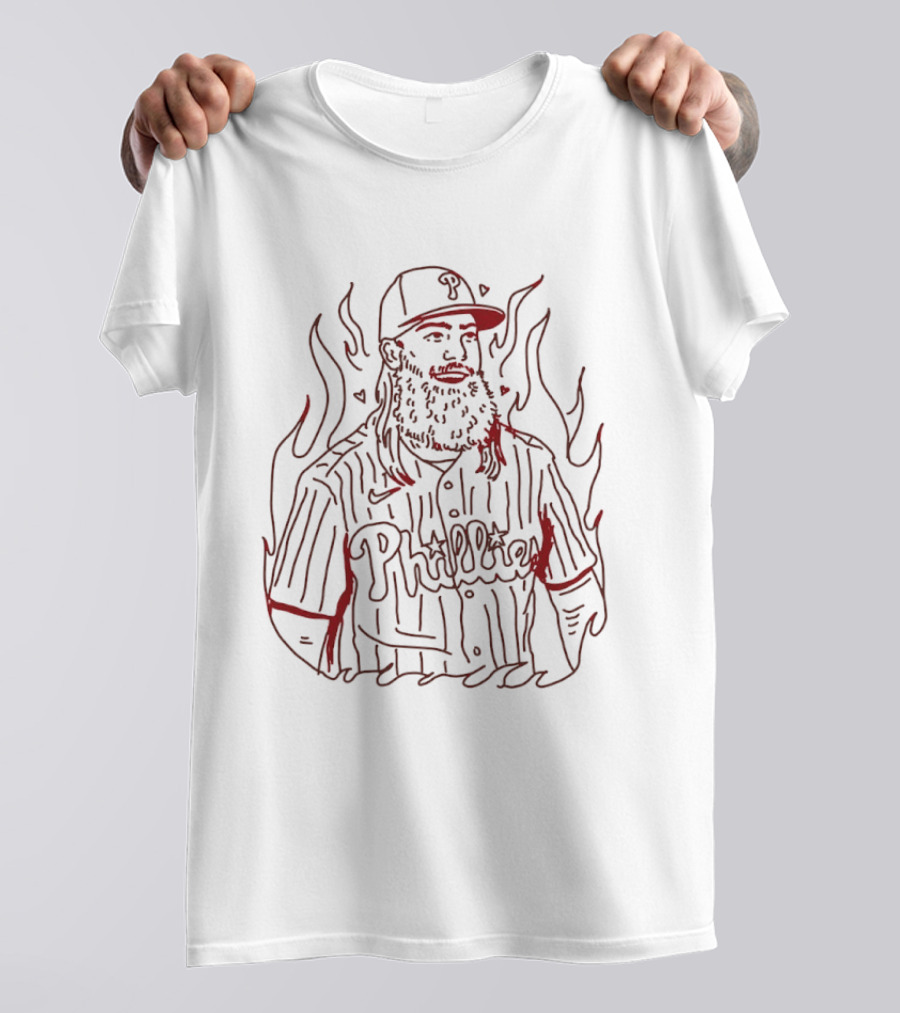 Philadelphia Phillies Brandon Marsh Fiery Sketch T-Shirt